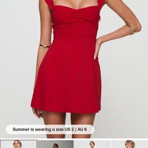 Princess Polly Landon Red Dress with Ruffle Straps